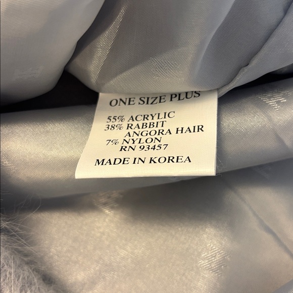 Vintage Lee Sands Embellished Angora Rabbit Sweater Jacket One Size Plus - Picture 5 of 5